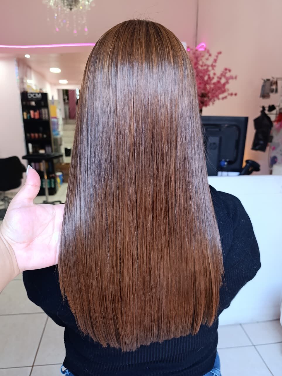 Cabello lacio con mechas